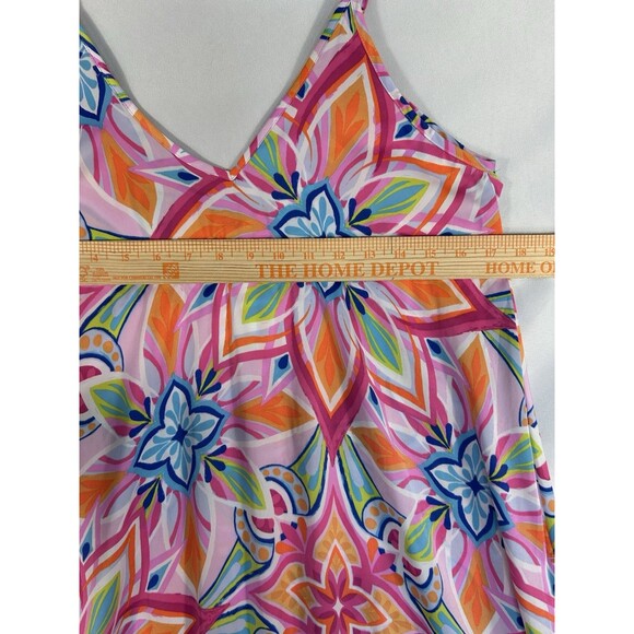Van Winkle & Co Maxi Dress Side Seam Tropical Floral Beach Bright Colorful Sz S - Picture 7 of 9